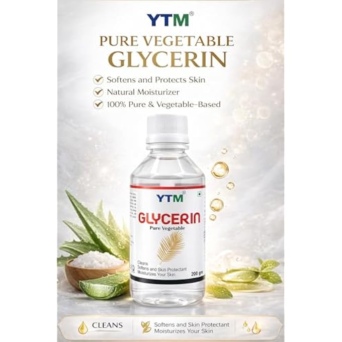 YTM 100% PURE GLYCERIN VEGAN COMBO PACK 3 {200 GM X 3} FACE BEAUTY SKIN VEGETABLE GLYCERIN FOR FACE: PURE ORGANIC , FOOD & PHARMACEUTICAL GRADE, , HYPOALLERGENIC MOISTURIZER AND SKIN | | GLYCERINE - Image 4